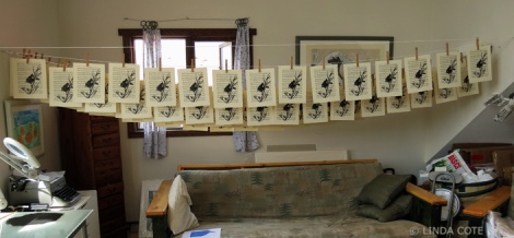 LINDA COTE-Blackbird prints drying